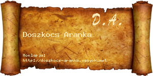 Doszkocs Aranka névjegykártya